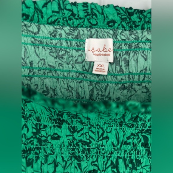 Isabel Maternity Skirt Size Large Green Floral Comfortable Casual  2pc  Set - Picture 3 of 9